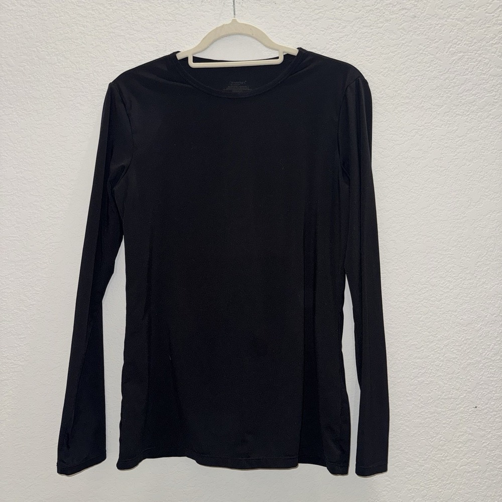 Climate Right Women's Size M Tee‎ Shirt Long Sleeve Black Stretchy Casual Yoga